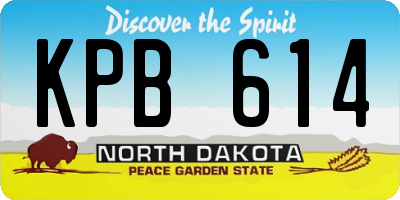 ND license plate KPB614