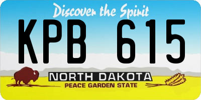 ND license plate KPB615