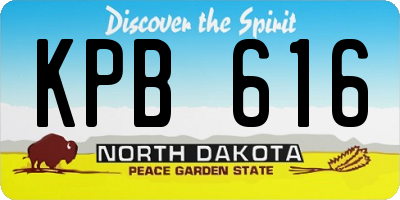 ND license plate KPB616
