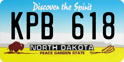 ND license plate KPB618