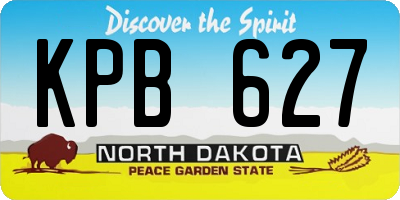 ND license plate KPB627