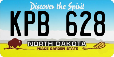 ND license plate KPB628
