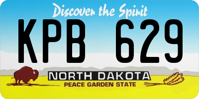 ND license plate KPB629