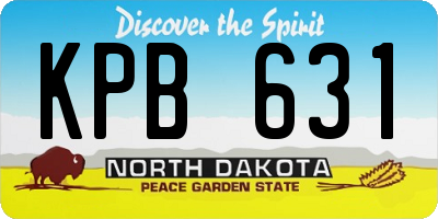 ND license plate KPB631