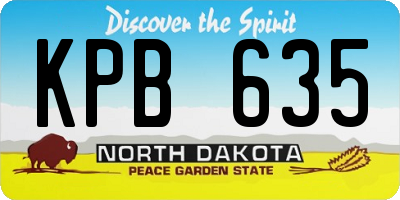 ND license plate KPB635