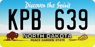 ND license plate KPB639