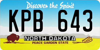 ND license plate KPB643