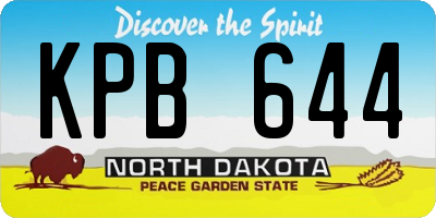ND license plate KPB644