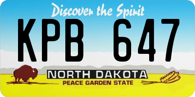 ND license plate KPB647