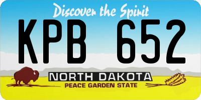 ND license plate KPB652