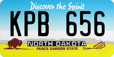 ND license plate KPB656