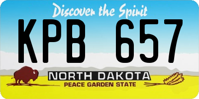 ND license plate KPB657