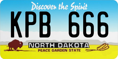 ND license plate KPB666