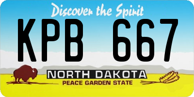 ND license plate KPB667
