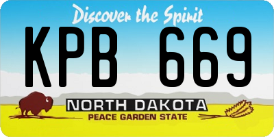 ND license plate KPB669