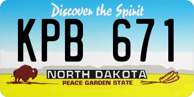 ND license plate KPB671