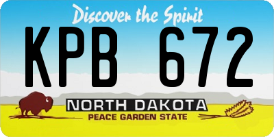 ND license plate KPB672
