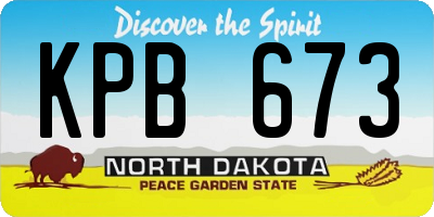 ND license plate KPB673