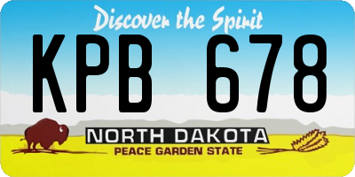 ND license plate KPB678