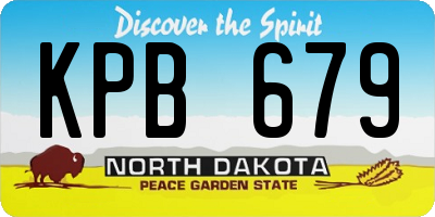 ND license plate KPB679