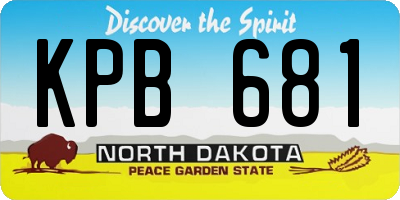 ND license plate KPB681