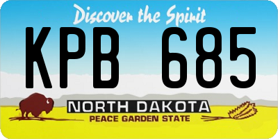 ND license plate KPB685