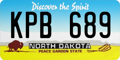 ND license plate KPB689