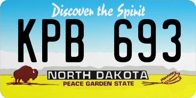 ND license plate KPB693