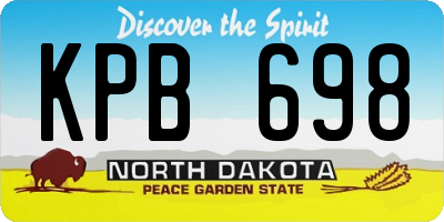 ND license plate KPB698