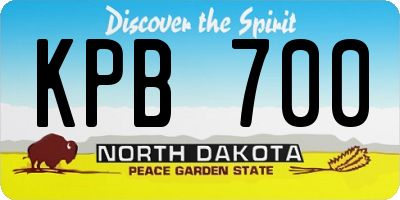ND license plate KPB700