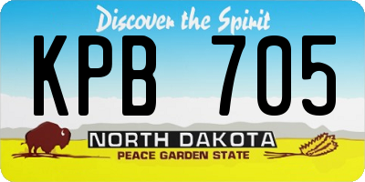 ND license plate KPB705