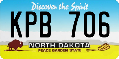 ND license plate KPB706