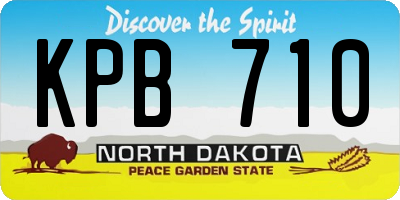 ND license plate KPB710