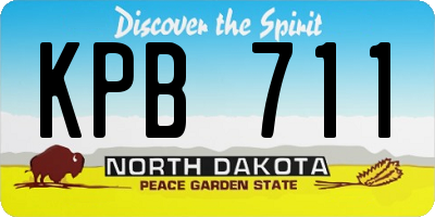 ND license plate KPB711