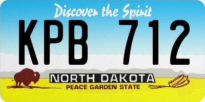 ND license plate KPB712