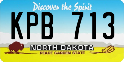ND license plate KPB713