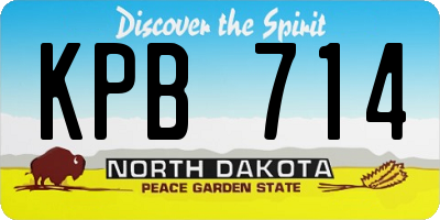 ND license plate KPB714