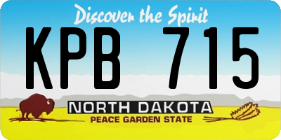 ND license plate KPB715
