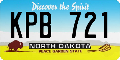 ND license plate KPB721