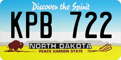 ND license plate KPB722