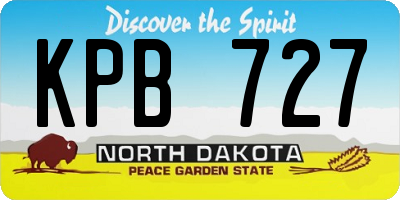 ND license plate KPB727