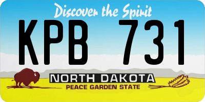 ND license plate KPB731