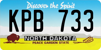 ND license plate KPB733