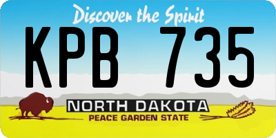 ND license plate KPB735
