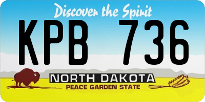 ND license plate KPB736