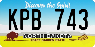 ND license plate KPB743