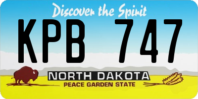ND license plate KPB747