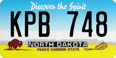 ND license plate KPB748