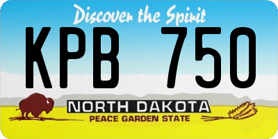 ND license plate KPB750