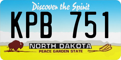 ND license plate KPB751